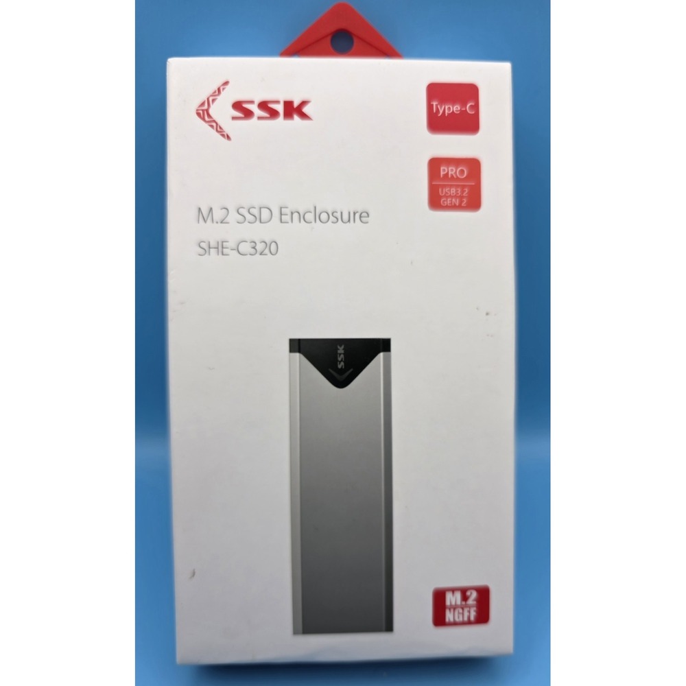 SSK M.2 NGFF SSD Enclosure SHE-C320‎ Type C USB 3.2 GEN 2 New In Box #0213